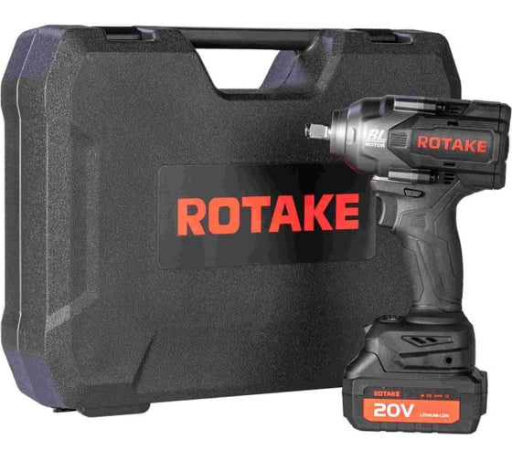 Аккумуляторный ударный гайковерт Rotake 1/2", 1080 нм, 20 В, АКБ 4 Ач 2 шт., в кейсе RC-8803