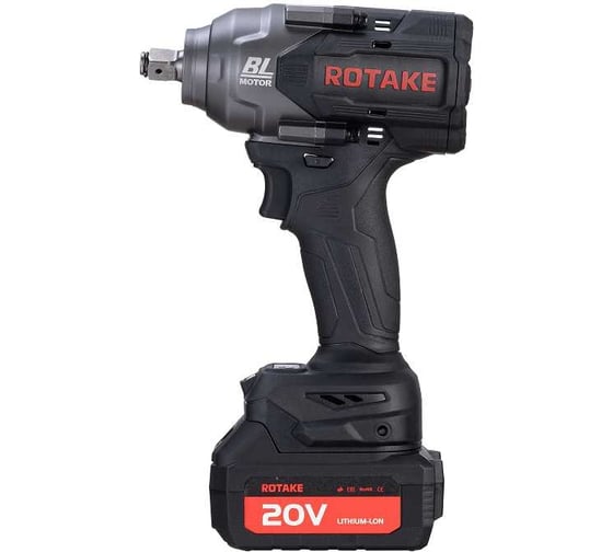 Аккумуляторный ударный гайковерт Rotake 3/4", 1700 нм, 20 В, АКБ 4 Ач 2 шт., в кейсе RC-8805