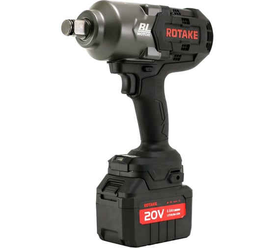 Аккумуляторный ударный гайковерт Rotake 3/4", 1700 нм, 20 В, АКБ 4 Ач 2 шт., в кейсе RC-8805