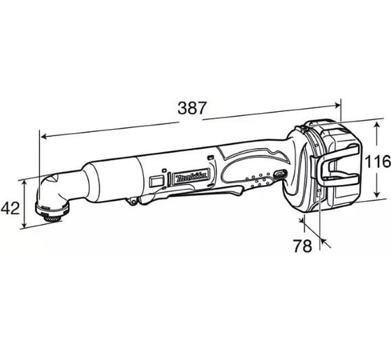 Аккумуляторный ударный угловой гайковерт Makita DTL063Z