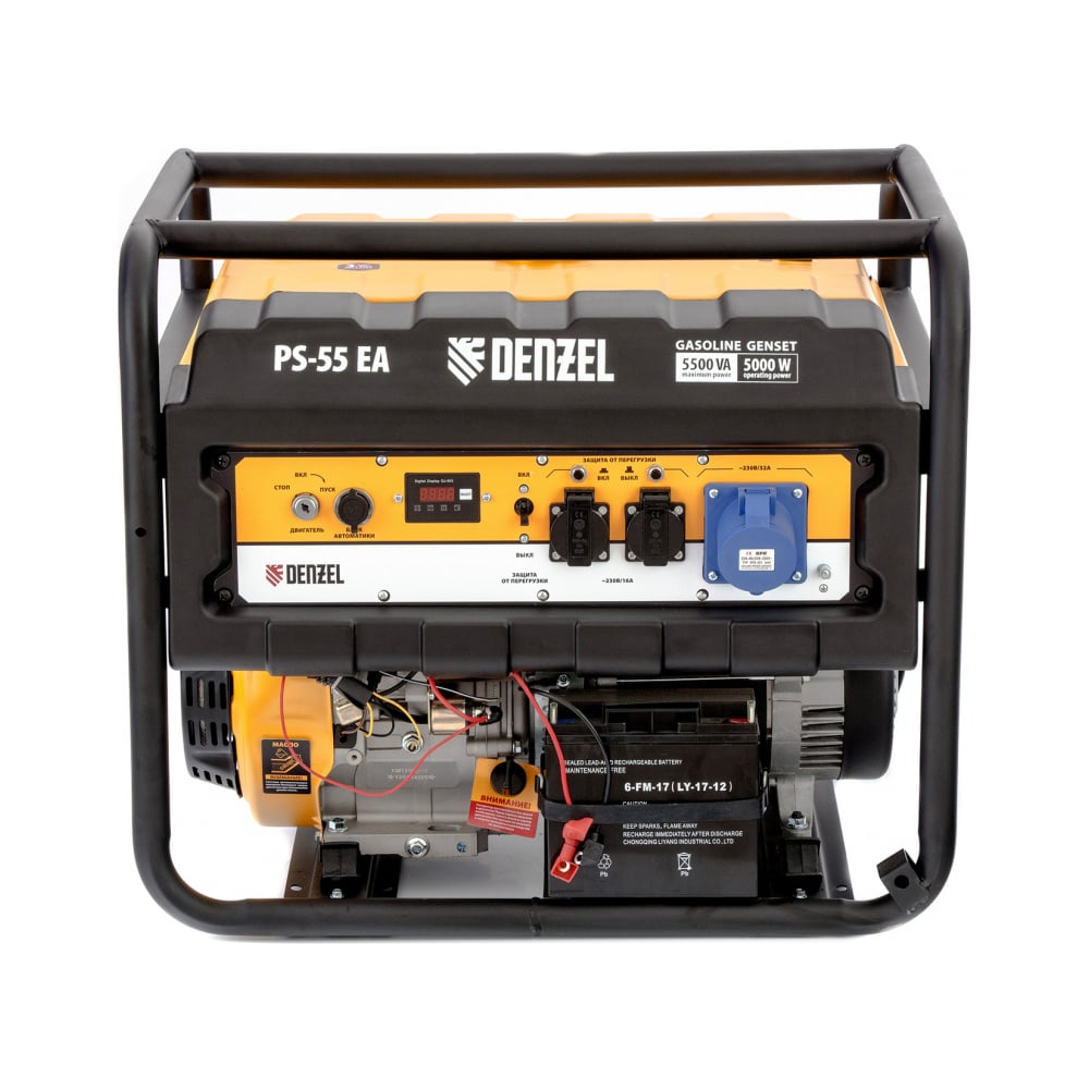 Бензиновый генератор DENZEL PS 55 EA, 5,5 кВт, 230В, 25л 946874 ...