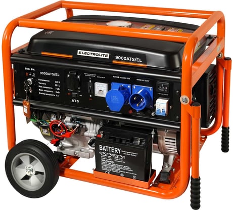 Бензиновый электрический генератор Electrolite 9000 ATS EL (автозапуск, 11.25 кВа максимальная нагрузка, 220В/12 В, 7/8 кВт, 50 Гц, 16 л.с 3484