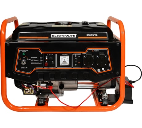 Бензиновый генератор с электростартером Electrolite 3500S EL 4.4 кВа максимальная нагрузка, 220 В / 12 В, 3 / 3,5 кВт, 7.5 л.с, ЭЛЕКТРОСТАРТЕР, АКБ 5568