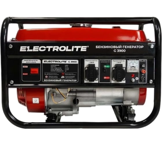 Бензиновый электрический генератор Electrolite G 3900 EL 4.9 кВа макс, 220 В / 12 В, 3.0 / 3.5 кВт, 50 Гц, 7 л.с, ручной стартер 5824