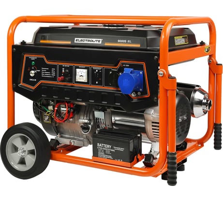 Бензиновый генератор Electrolite 9000s EL (11.25 кВа пиковая нагрузка, 220 В / 12 В, 7 / 8 кВт, 50 Гц, 16 л.с, ЭЛЕКТРОСТАРТЕР + АКБ ) 2378