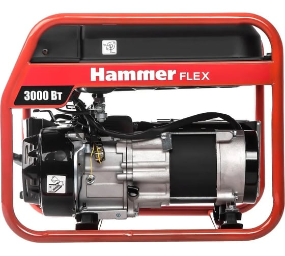 Hammer Бензоэлектростанция flex 3квт 220в 50гц бак 15л непр.9ч Hammer (13180) GN3000 1