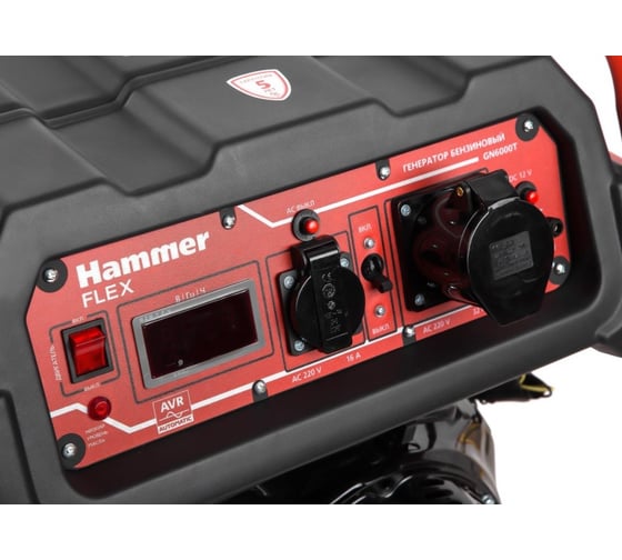 Hammer Бензоэлектростанция flex электрозапуск 6квт 220в 50гц бак 30л непр.8,5ч Hammer (13180) GN7000ET