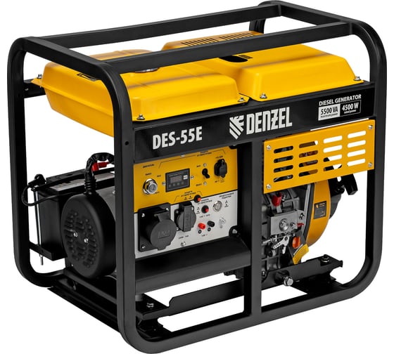 Дизельный генератор Denzel DES-55E 5.5 кВт, 230 В, 11 л, электростартер 94414