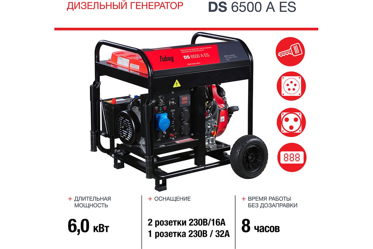 Дизельная электростанция FUBAG DS6500AES 646233 - выгодная цена, отзывы,  характеристики, фото - купить в Москве и РФ