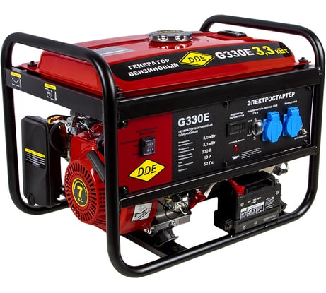 Бензиновый генератор DDE G330E 1ф 3,0/3,3 кВт бак 15 л двигатель 7 лc эл. старт 792-551