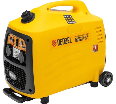 Инверторный генератор Denzel GT-3200iSE 3,2 кВт, 230 В, бак 6 л, закрытый корпус, электростартер 94703