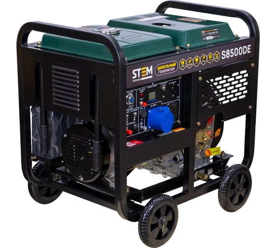 Дизельный генератор STEM Techno S8500DE 8,5 кВт, электростартер, дисплей, подогрев, АВР ГЕН030