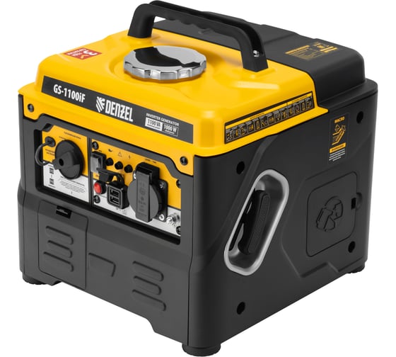 Генератор инверторный Denzel GS-1100iF, 1,1 кВт, 230 В, ручной старт 94706 1