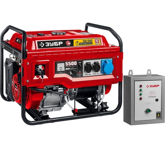 Бензиновый генератор с автозапуском ЗУБР 5500 Вт СБА-5500 1