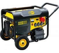 Бензиновый генератор TOR TR6500EW 5,0кВт 220В 25л с кнопкой запуска и колесами 2800031