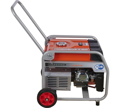 Бензиновый генератор TOR KM4800H 3,3кВт 220В 16л с электростартером и колесами 1011096
