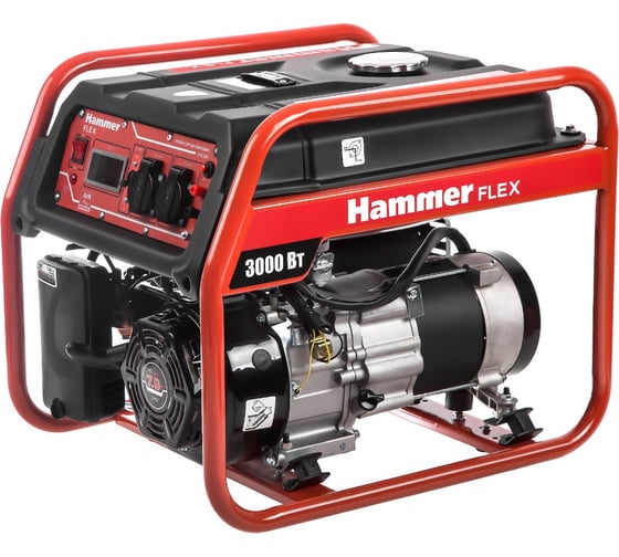 Бензоэлектростанция Hammer Flex GN3000 3кВт 220В 50Гц бак 15л непр.9ч 522787 1