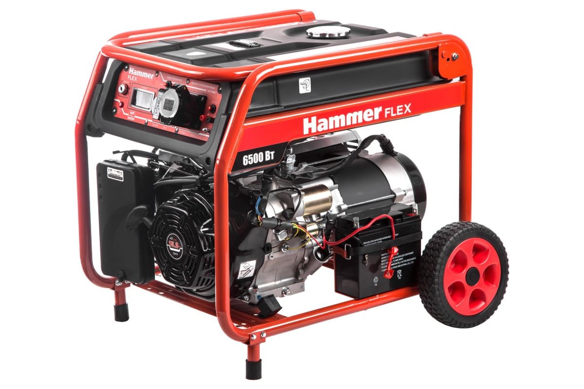 Hammer Flex GN7000ET электрозапуск 6КВт 220В 50Гц бак 30л непр.8,5ч — фото модели из карточки магазина