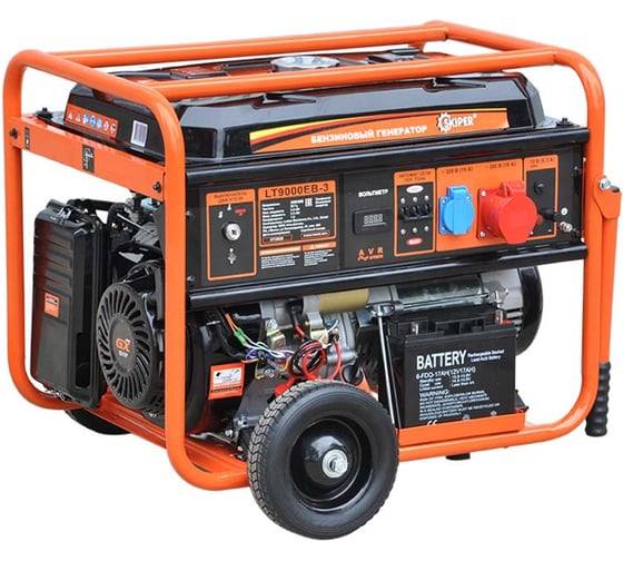 Электростанция SKIPER LT9000EB-3 (6.5кВт, 1x380В/16А/6кВт, 1x220В/16А/2кВт, 12В, кол, эл.стар, 25л) 00-00018441 1