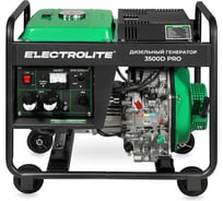 Генератор дизельный Electrolite 3500D PRO 3000 Вт, 220В, 3000 об/мин, 1 фаза, 8.3А, 3.5кВт, бак 15 л 6910