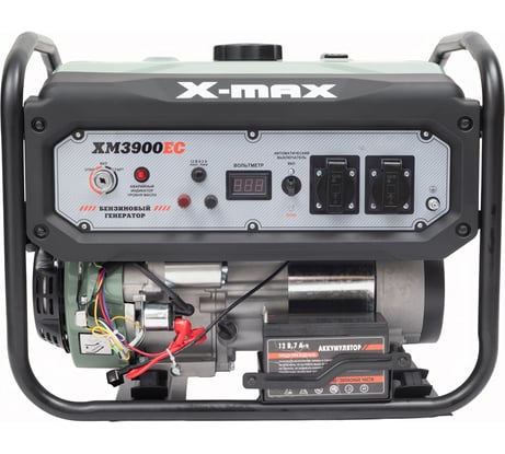 Бензиновый генератор X-MAX (3 кВт, электростартер, медная обмотка, с АКБ) XM3900EC