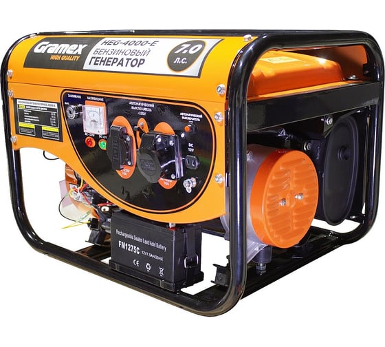 Генератор бензиновый GRAMEX HEG-4000-E 3.3кВт, бак15л, руч/электро,старт, 4Т/АИ-92/360г/кВт*ч 020363