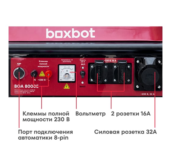 Генератор бензиновый Boxbot BGA 8000E с электростартом + АВР 902210.BGA-8000E-2