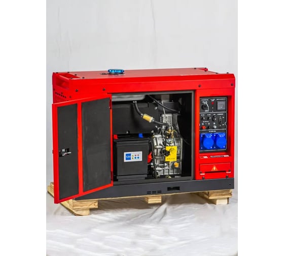 Генератор дизельный POWERAC 8.0 кВт, 230В, 15.2 лс, электростартер + АКБ PR11000DSE