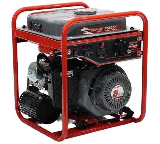 Генератор инверторный PROKRESSPOWER PROKRESS POWER PG5200i (3,8/4,1кВт, 9.6л, 25кг, ручной пуск) открытый РБ-0017316