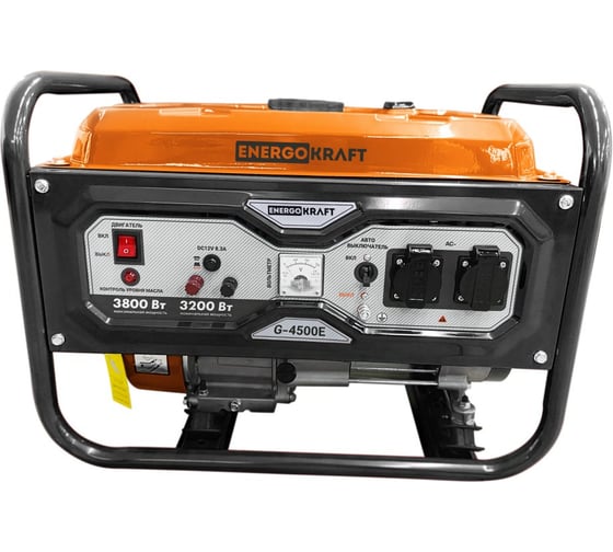 Генератор бензиновый ENERGOKRAFT G-4500E 3.2/3.8 кВт, бак 15 л, электрозапуск 00-00000023