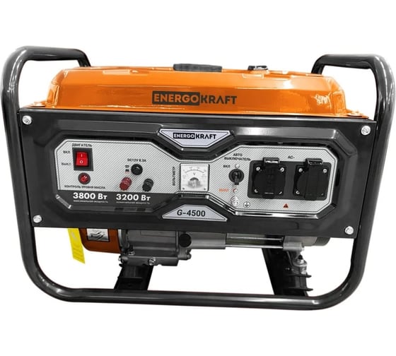 Генератор бензиновый ENERGOKRAFT G-4500 3.2/3.8 кВт, бак 15 л, 45 кг 00-00000022