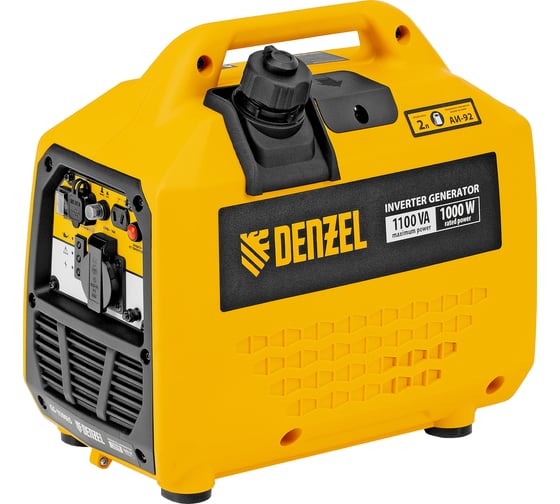 Генератор инверторный Denzel GS-1100iS, 1,1 кВт, 230 В, закрытый корпус, ручной старт 94718