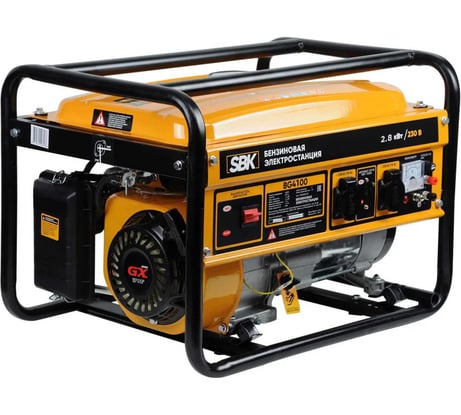 Электростанция SBK BG4100 (2.8кВт, 2x230В/16А/2.5кВт, 12В, бак 15.0л) 00-00010468
