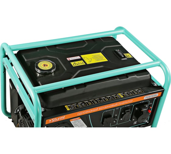 Бензогенератор Sturm 6500 ВА, AVR (Авто. Рег.Напр.), ручной старт, 73 кг, бак 25 л PG8765N