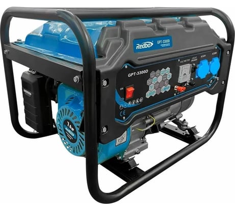 Бензиновый генератор Redbo GPT-3300D 3.0 кВт./3.3 кВт, ручной стартер 35818