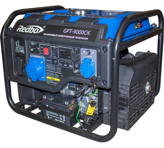 Бензиновый генератор Redbo GPT-9000CK 6.2кВт., 6.5 кВт., ручной/электро стартер 39794 1
