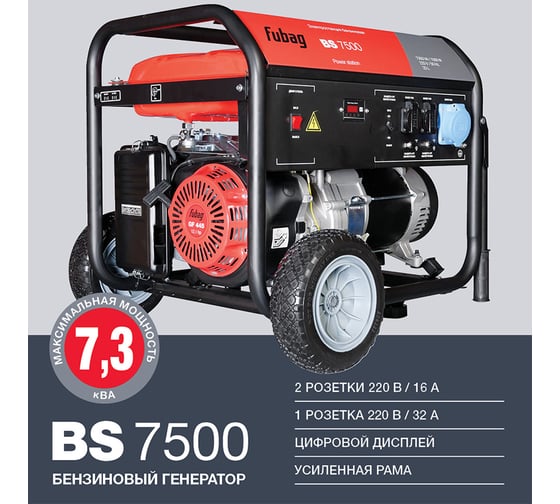 Бензиновая электростанция FUBAG BS 7500, 641013