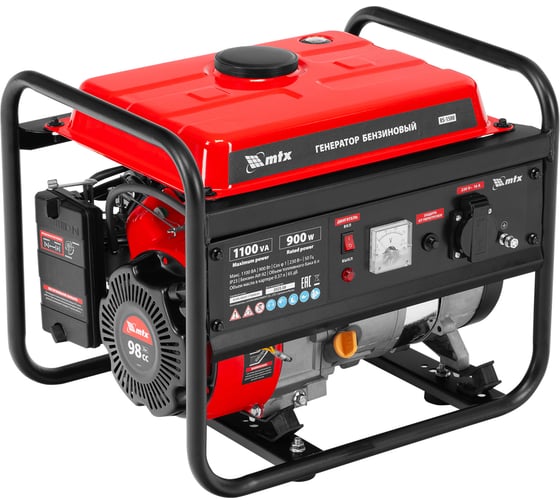 Генератор бензиновый MTX RS-1500, 1,1кВт, 230В, ручной стартер 946175 1