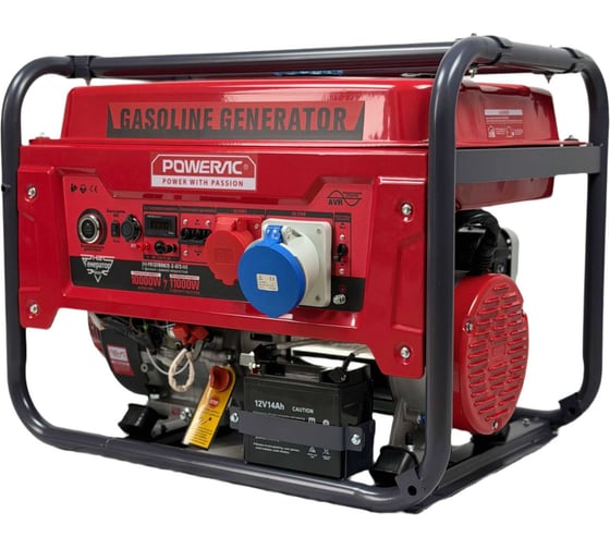 Генератор бензиновый трёхфазный POWERAC (11 кВт, 220В/380В 18л.с., АВТОЗАПУСК) PR13700H2E-3-ATS 1