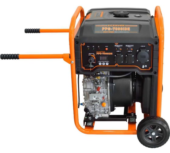 Генератор CARVER PPG - 7000IDE дизель инверт. (LTD186FAE, 5,0/5,5 кВт, 220В, бак22л, э/старт) 8шт/пал 01.020.00071
