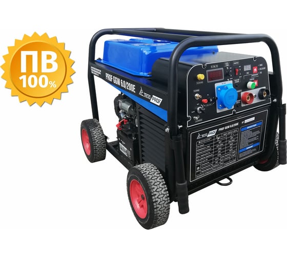 Бензиновый сварочный генератор ТСС PROF GGW 6.0/200E MMA/TIG/Cellulose 027656