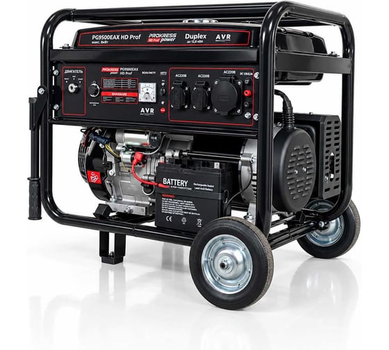 Генератор бензиновый PROKRESSPOWER PG 9500EAX HD Prof (8,0/7,2кВт, 220Вт, электростар, бак 25л) с подключением ATS 00-00003828