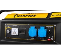 Генератор Champion GG3200EW (3,2/3,5кВт OHV 7,5лс 15л 48кг эл.старт колеса)