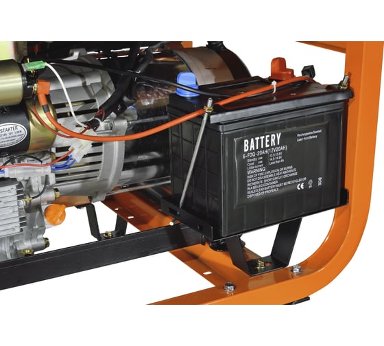 Генератор CARVER PPG- 7000DE дизель LT-186FA, 5,0/5,5кВт, 220В, бак12.5л, э/старт, колеса, медь 01.020.00023