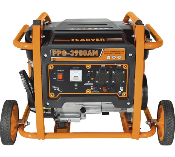 Генератор CARVER PPG- 3900АM бензин LT-170F, 2,8/3,0 кВт, 220В, бак 15 л, колеса 01.020.00027