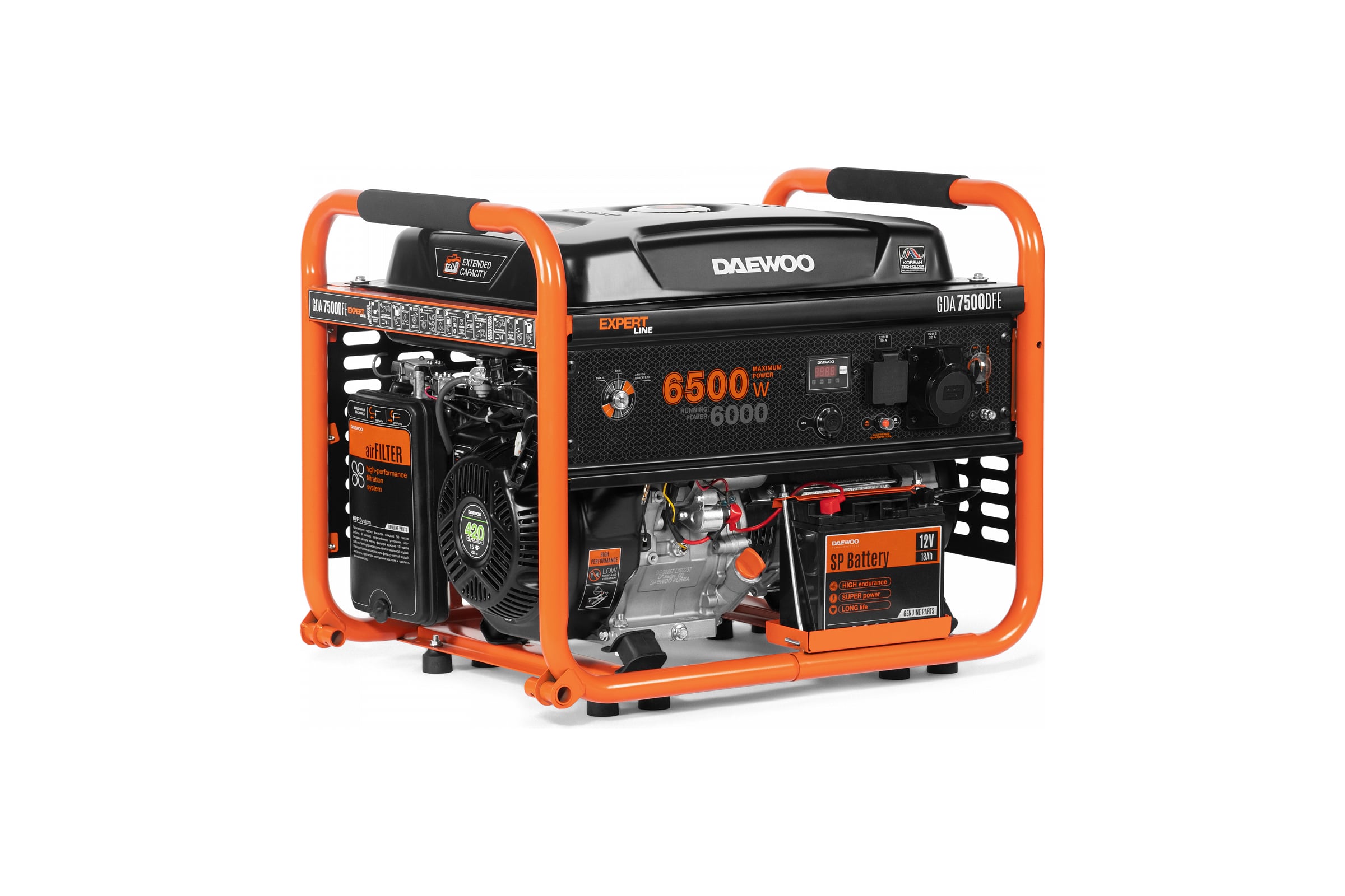 ДвухтопливныйгенераторDaewooБензин+ГазGDA7500DFE