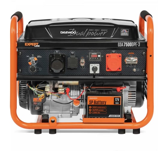 Бензиновый генератор с функцией Dual Power Daewoo GDA 7500DPE-3
