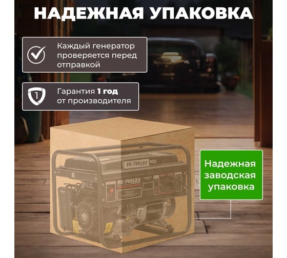 Бензиновый генератор ECO PE-7001RS Black Edition EC1566-2