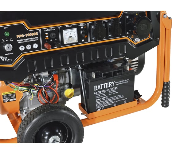 Бензиновый генератор CARVER ppg-10000е lt-192fв, 8,0/8,3квт, 220в, бак 25л,эл.ст, кол/рук. медь 01.020.00041