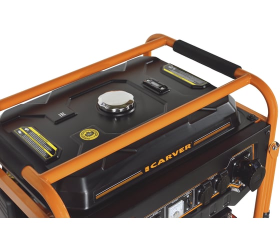 Бензиновый генератор CARVER ppg-10000е lt-192fв, 8,0/8,3квт, 220в, бак 25л,эл.ст, кол/рук. медь 01.020.00041